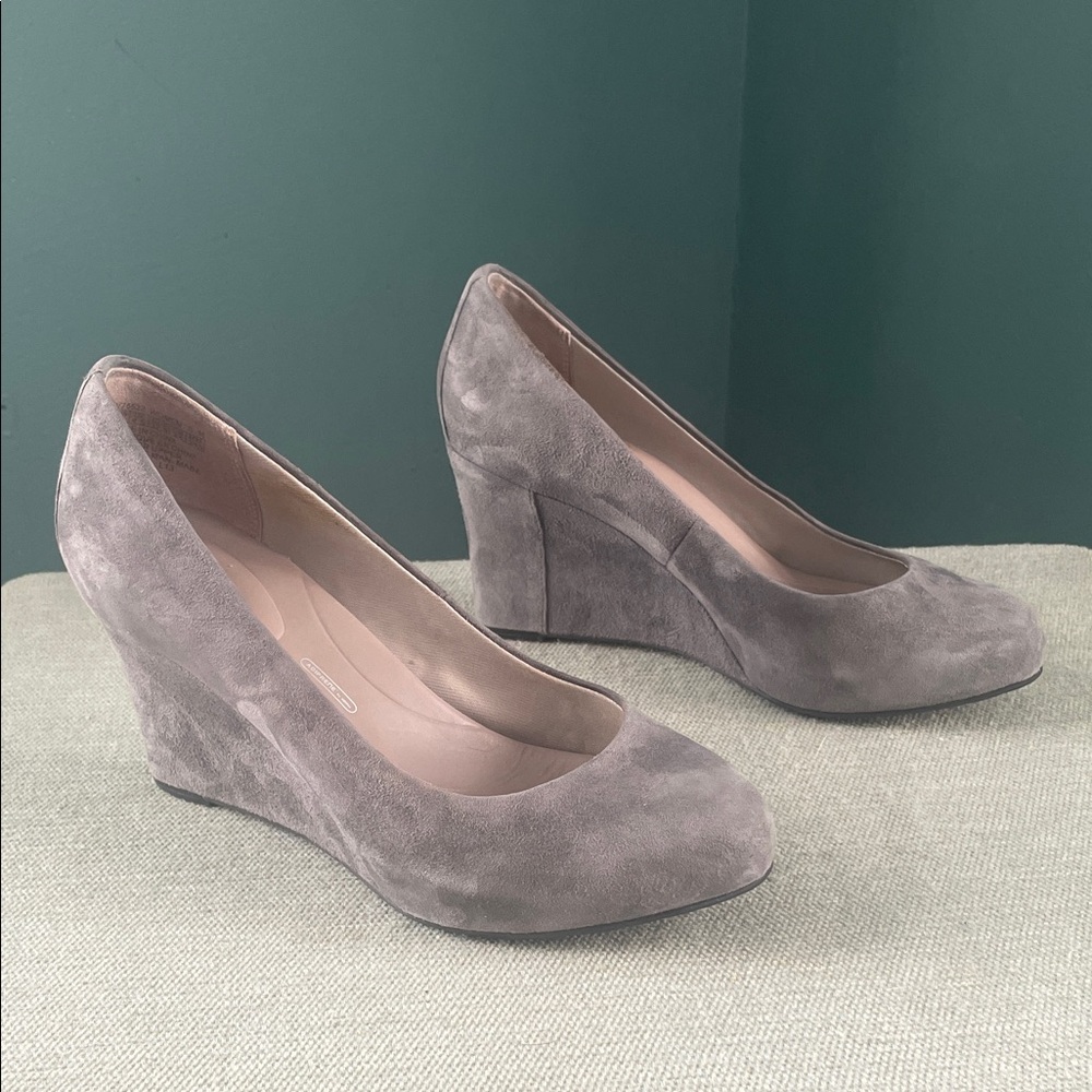 Rockport Gray Suede Wedge Shoes